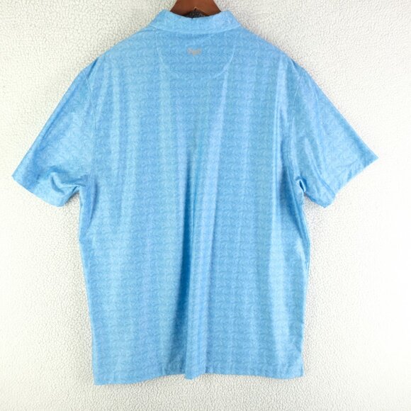 Hickey Freeman Polo Mens Large Blue Geometric Golf Performance Athletic Preppy - Picture 3 of 8